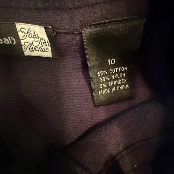 Saks Fifth Avenue Navy/Gold Button Lightweight Jacket Size 10 MSRP $198 - Picture 8 of 9